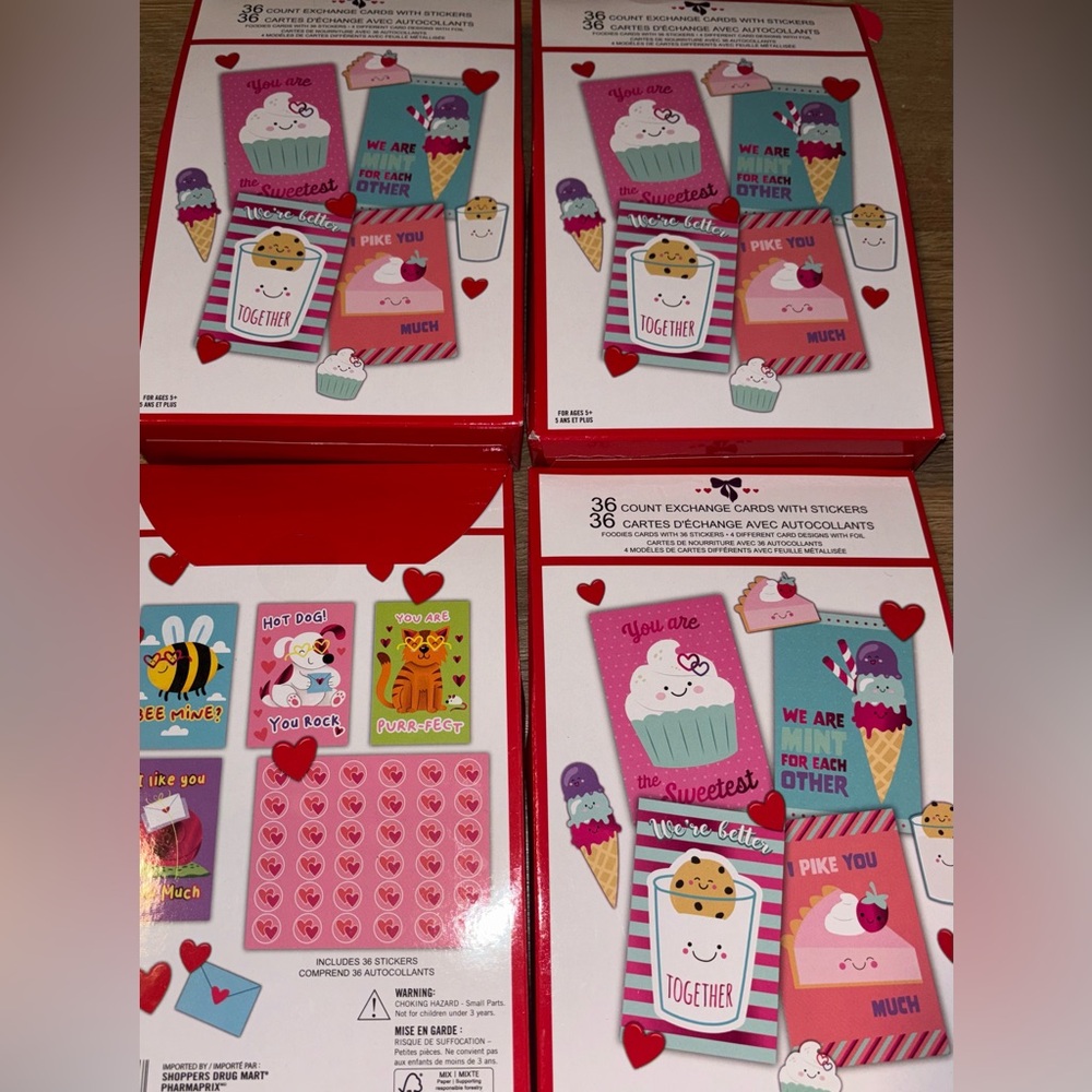 NWT 144 Exchange Cards with STICKERS Kids Party and Valentines’s day